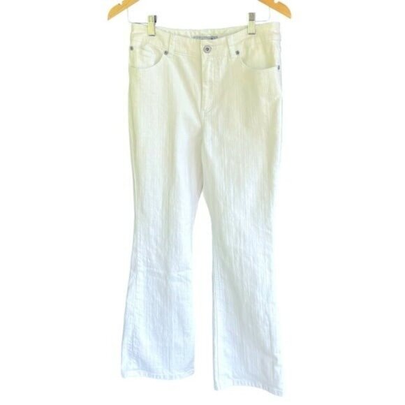 Chico's Platinum White Bootcut Jeans Size 6 / Chico's Size 0.5 Mid Rise Jeans - Picture 4 of 12